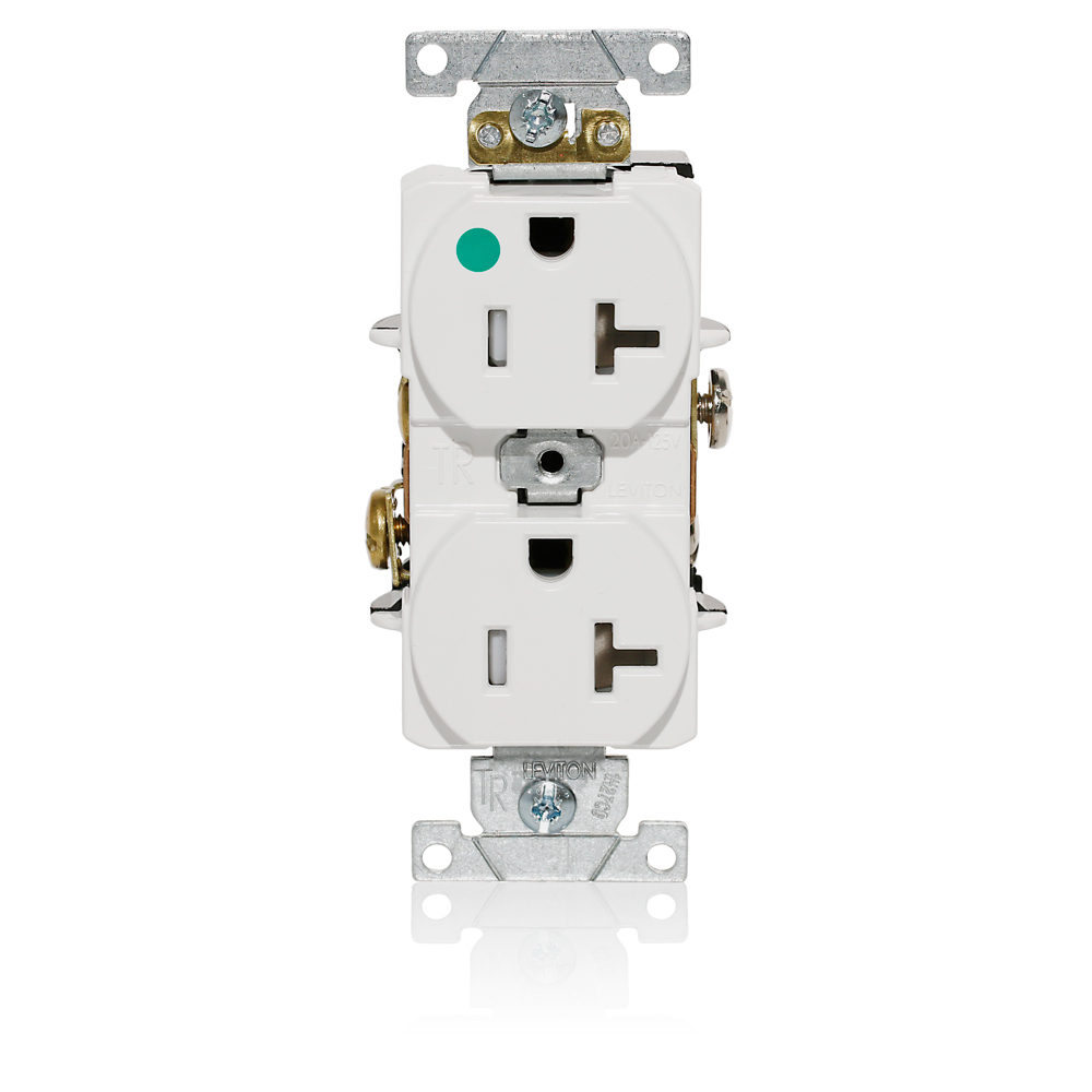 TOMA DOBLE HOSPITAL TR 2P 3H 20A 125V NEMA 5-20R BLANCO T8300-W