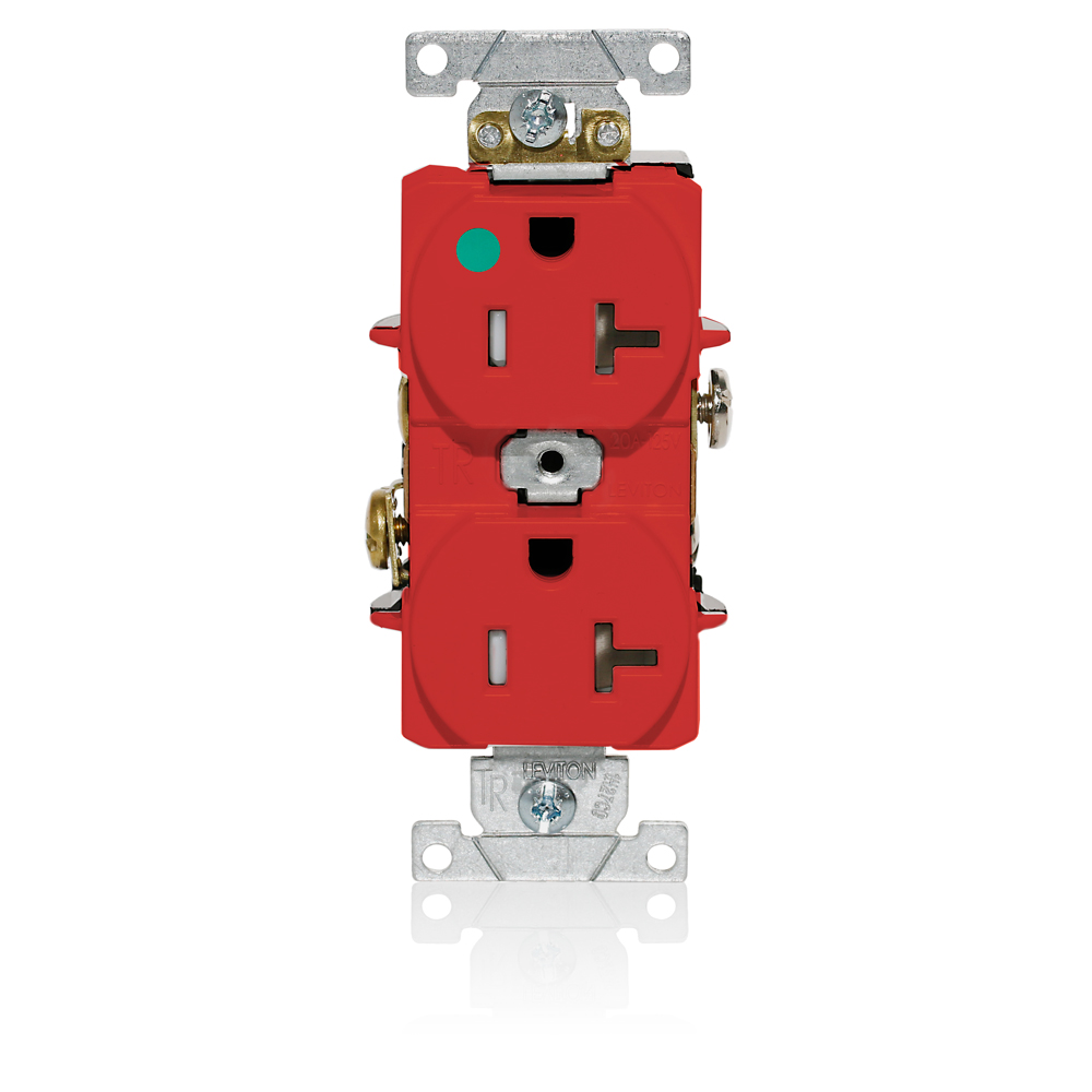TOMA DOBLE HOSPITAL TR 2P 3H 20A 125V NEMA 5-20R ROJO T8300-R