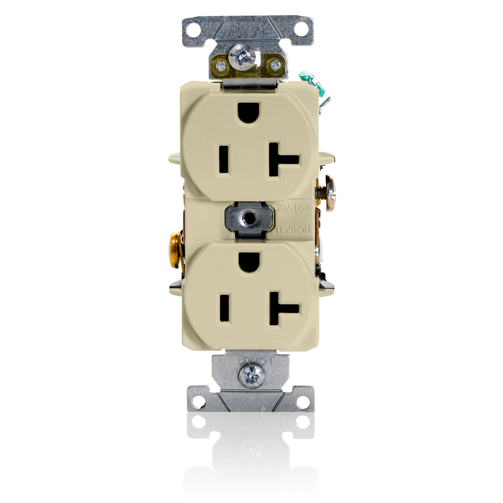 TOMA DOBLE INDUSTRIAL 2P 3H 20A 125V NEMA 5-20R MARFIL 5362-SI