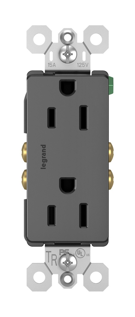 TOMA DOBLE RESIDENCIAL TR 2P 3H 15A 125V NEGRO RADIANT 885TRBK