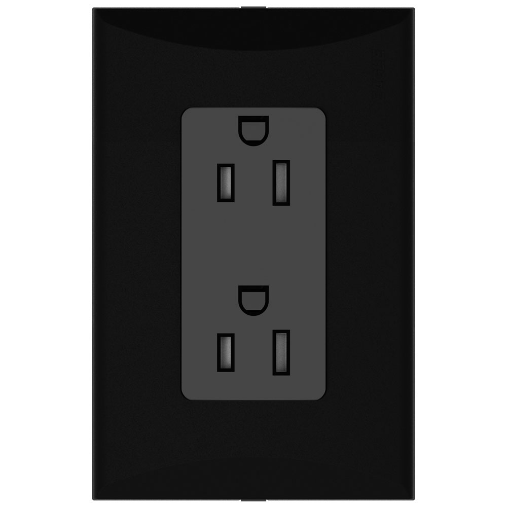 TOMA DOBLE TR 2P 3H 15A 125V NEMA 5-15R NEGRO PLATA 1009A-BK