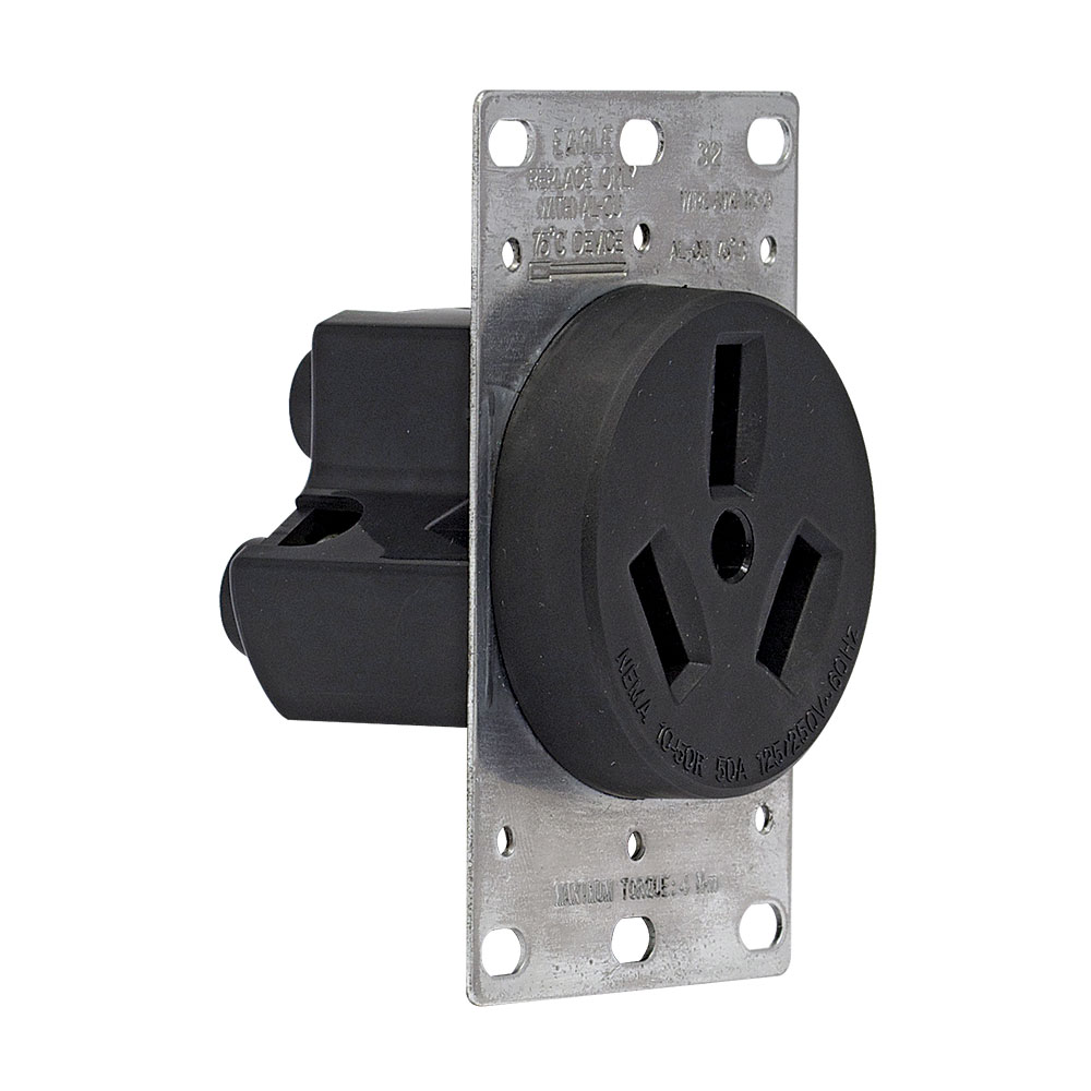 TOMA EMPOTRAR COMERCIAL ENT RECTA 3P 3H 50A 125/250V NEMA 10-50R #32