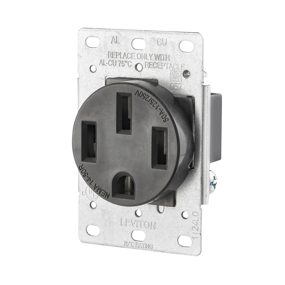 TOMA EMPOTRAR ENTRADA RECTA 3P 4H 50A 125/250V NEMA 14-50R 279-S00