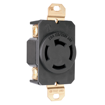 TOMA EMPOTRAR MEDIA VUELTA 3F 4P 4H 20A 120/208V NO NEMA P&S 7410