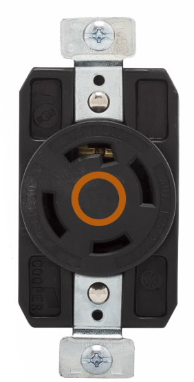 TOMA EMPOTRAR MEDIA VUELTA 3P 3H 30A 125V L10-30R NARANJA AHCL1030R