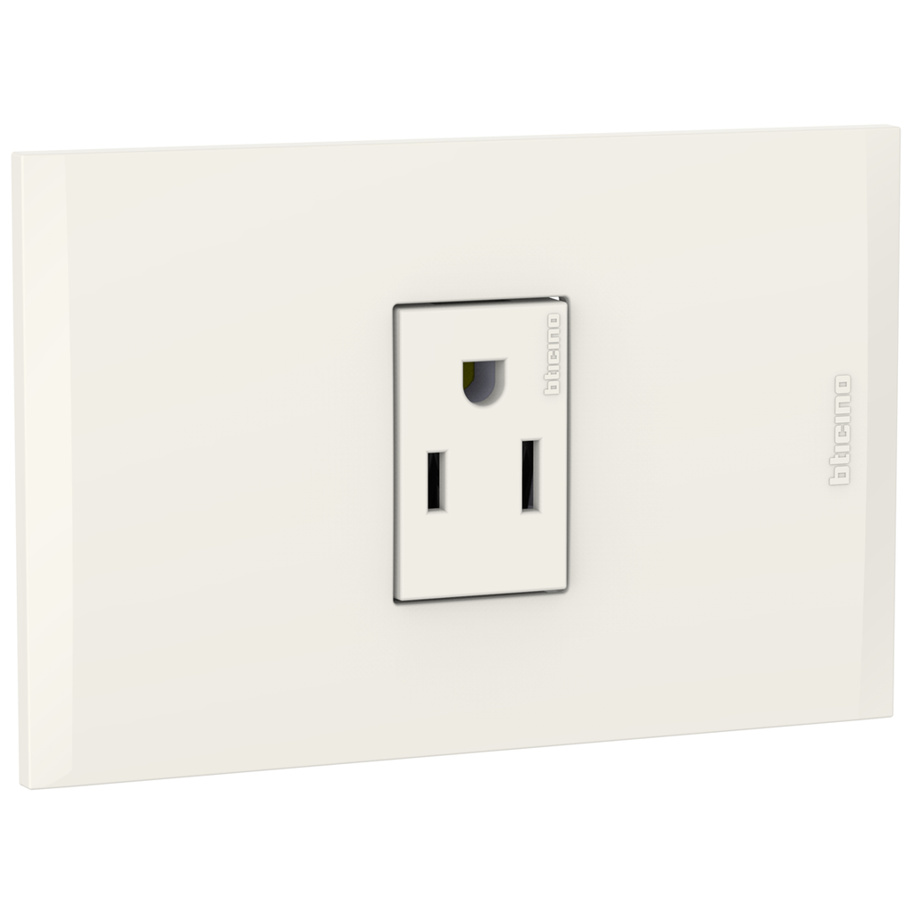 TOMA SENCILLO 2P 3H 15A 125V NEMA 5-15R MARFIL NOBILE  AF2135EM