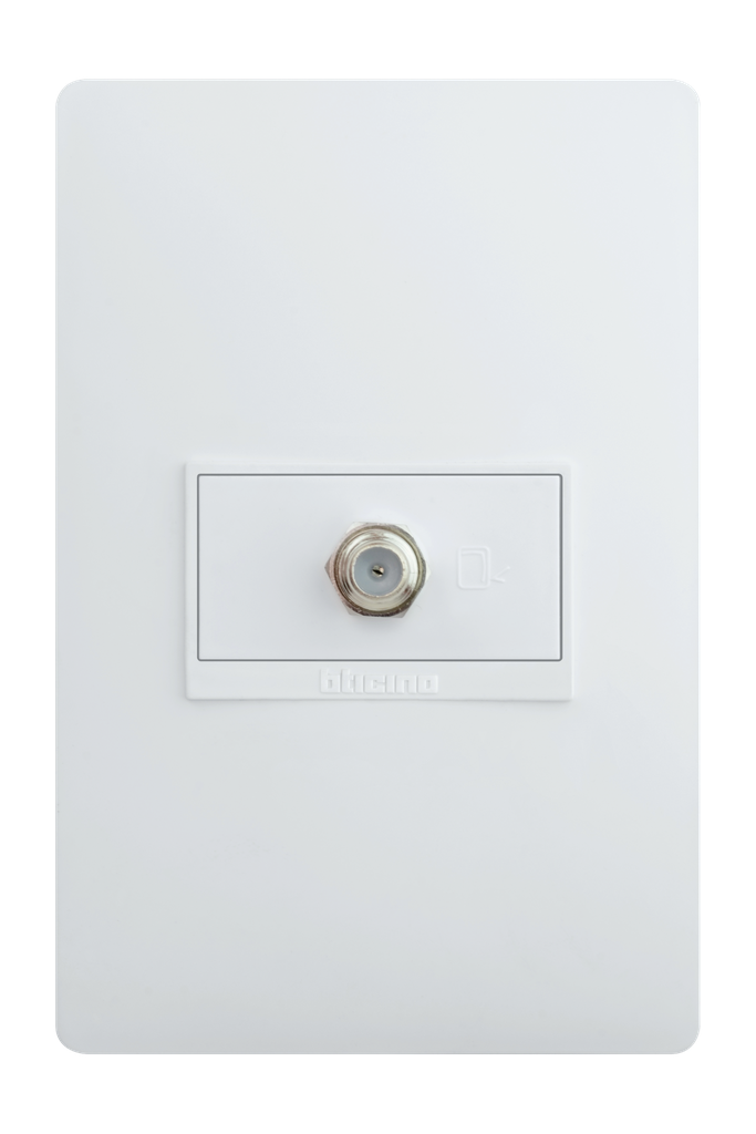 TOMA SENCILLO COAXIAL TV BLANCO LUZICA PU1152