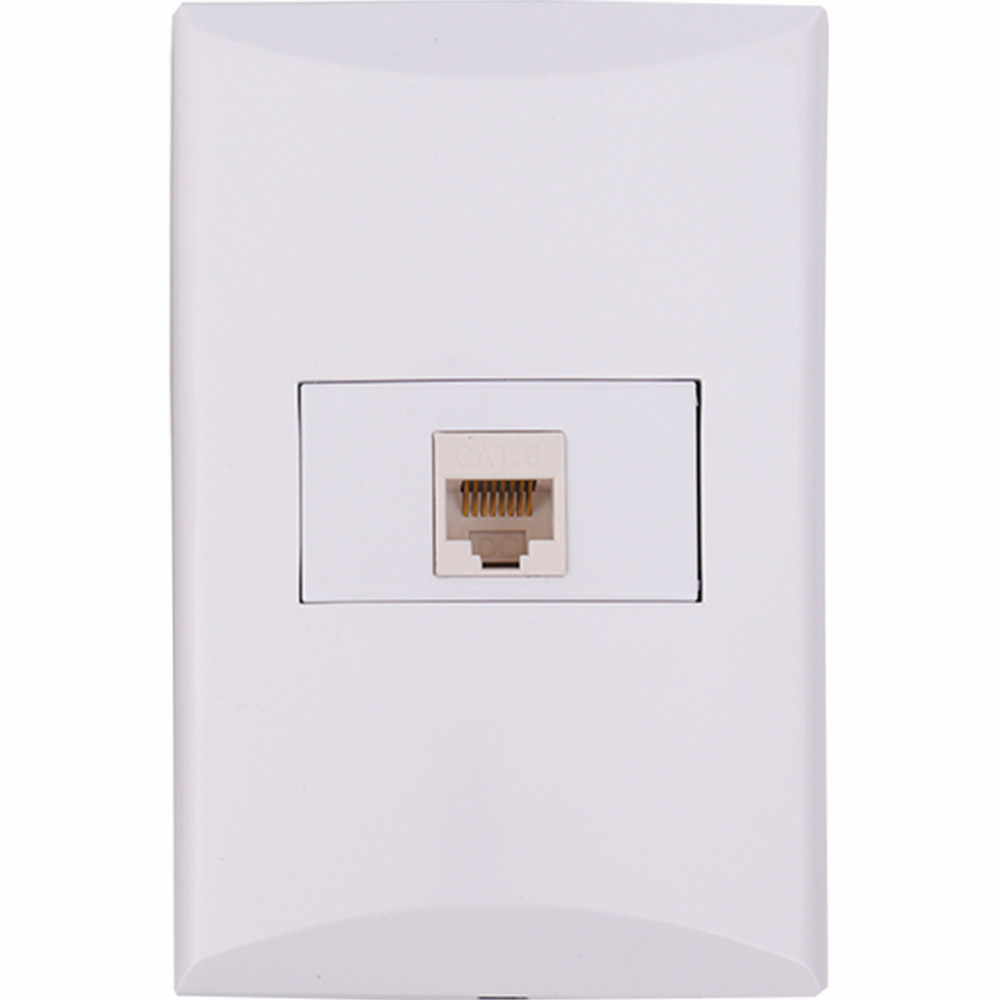 TOMA SENCILLO DATOS RJ45 CAT.6 BLANCO PLATA 1015-W