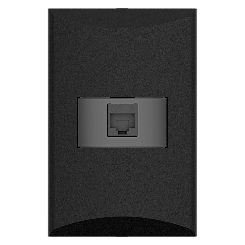 TOMA SENCILLO DATOS RJ45 CAT.6 NEGRO PLATA 1015-BK