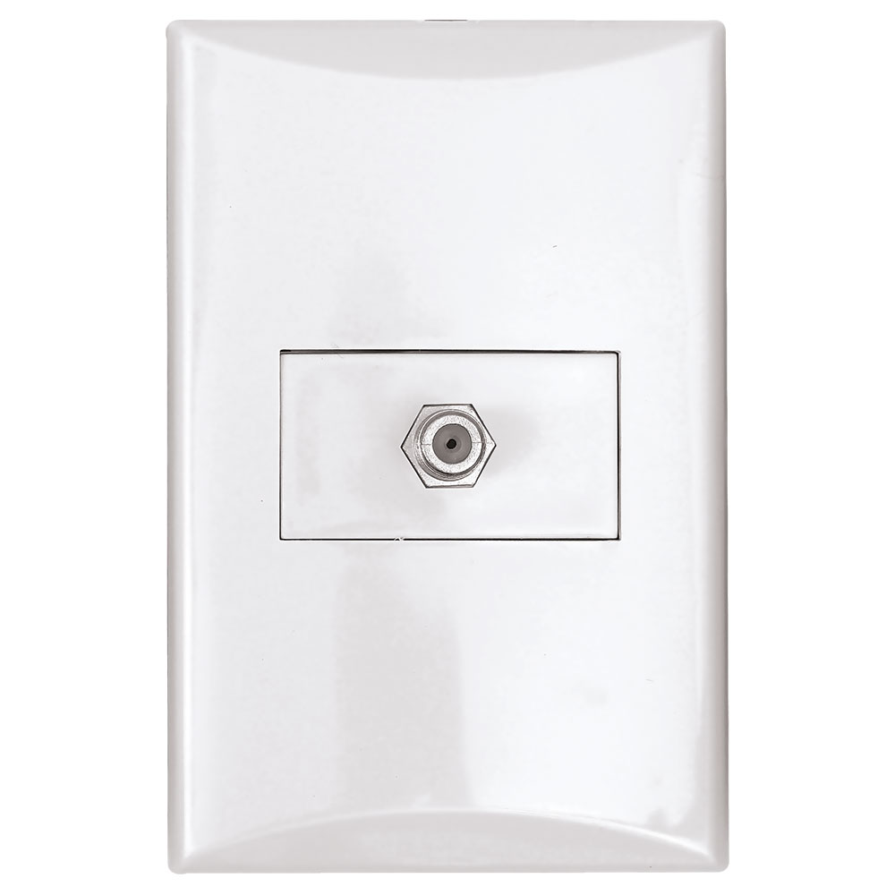 TOMA TV TIPO F COAXIAL BLANCO PLATA 1007-W