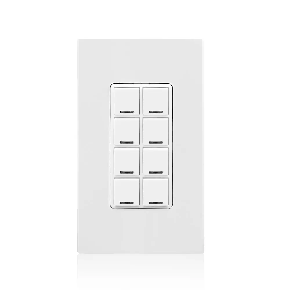 BOTONERA DECORA DIGITAL 8 BOTONES BLANCO GREENMAX RDGSW-8CW