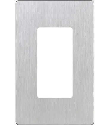 PLACA ACERO INOX DECORATIVA 1 GANG LUTRON CW-1-SS