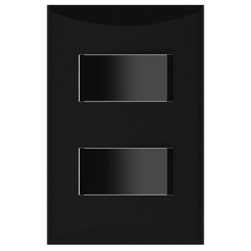 [E041004BK] APAGADOR DOBLE 1P 15A 125V NEGRO PLATA 1004-BK