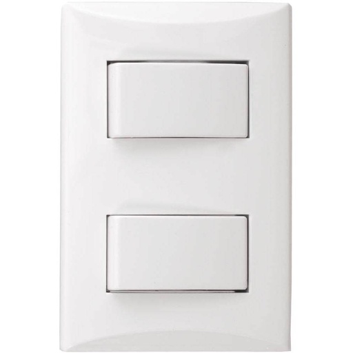 [E041004BW] APAGADOR DOBLE 3V 15A 125V BLANCO PLATA 1004-BW