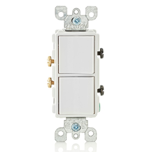 [LEV5634-W] APAGADOR DOBLE DECORA COMERCIAL 1P 15A 125/277V BLANCO 5634-W