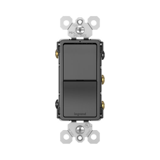 [D0333BK] APAGADOR DOBLE RESIDENCIAL 3V 15A 125V NEGRO RADIANT RCD33BK