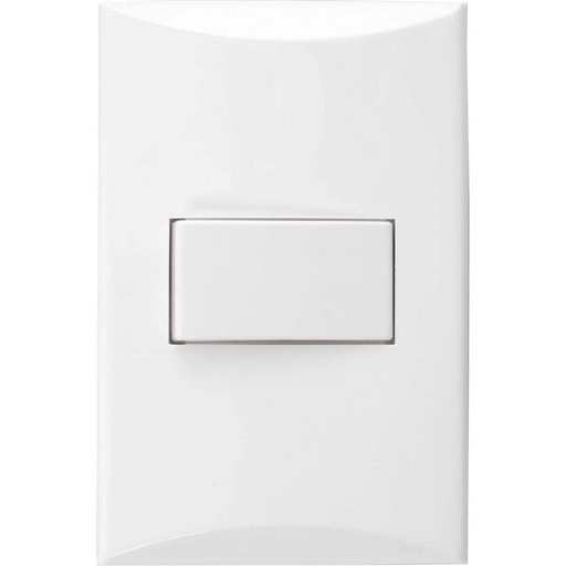 [E041001] APAGADOR SENCILLO 3V 15A 125V BLANCO PLATA 1001-W