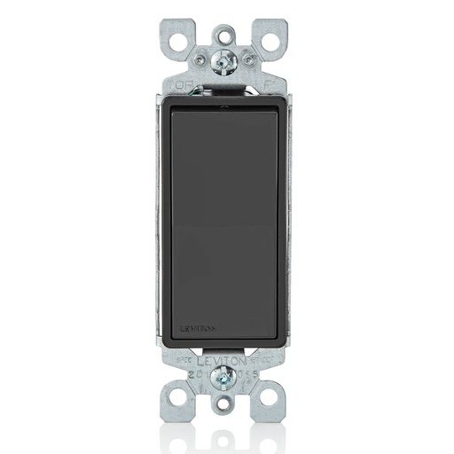[LEV5601-2E] APAGADOR SENCILLO DECORA RESIDENCIAL 1P 15A 125/277V NEGRO 5601-2E