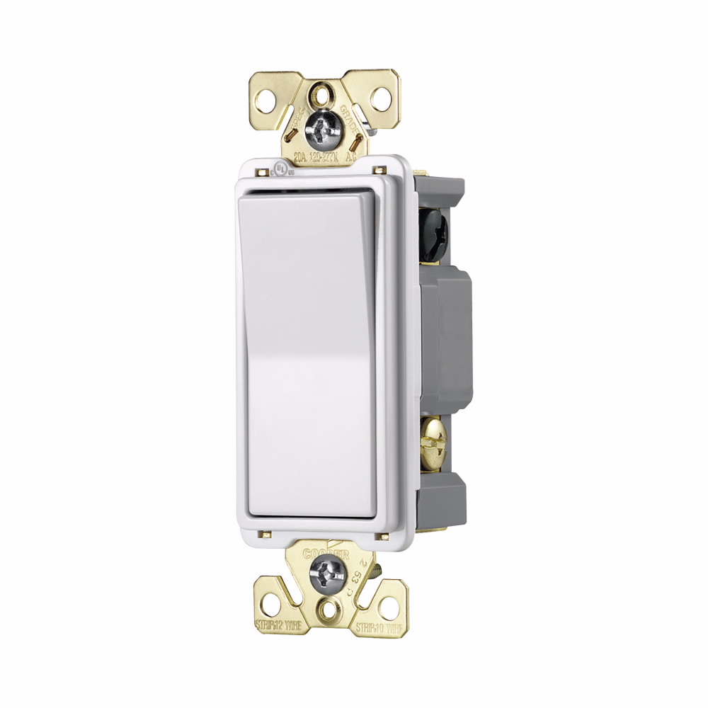 APAGADOR SENCILLO DECORATOR COMERCIAL 2P 20A 125/277V BLANCO 7622W-BOX ...