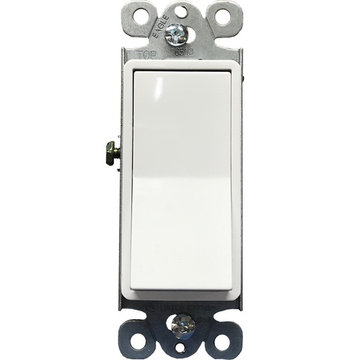 [E016503] APAGADOR SENCILLO DECOR RESIDENCIAL 3V 15A 125/277V BLANCO 6503-W