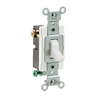 [LEVCS315-2W] APAGADOR SENCILLO PALANCA COMERCIAL 3V 15A 125/277V BLANCO CS315-2W