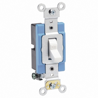 [LEV1201-2W] APAGADOR SENCILLO PALANCA INDUSTRIAL 1P 15A 125/277V BLANCO 1201-2W