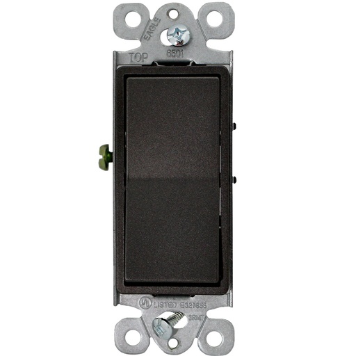 [E046501BK] APAGADOR SENCILLO RESIDENCIAL DECOR 1P 15A  125/277V NEGRO 6501-BK