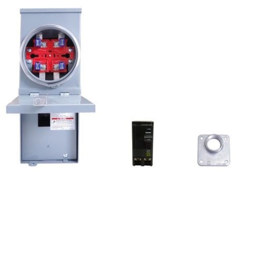 [9ENS2100] COMBO BASE MEDIDOR CON BREAKER 2P 100A, 240V, NEMA 3R, SQUARE D CB100A