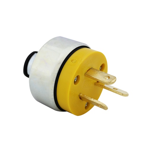[E012836] ENCHUFE ARMADO C/ABRAZADERA 3P 3H 20A 125/250V NEMA 10-20P AMARILLO #2836