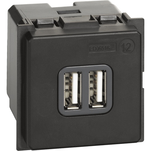 [214K4285] MODULO TOMA USB TIPO A 125V 2 MODULOS S/CUBIERTA LIVING NOW K4285C2