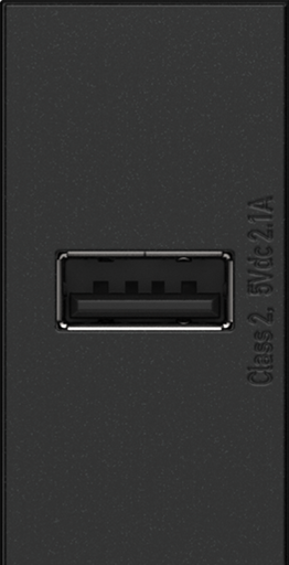 [221SBG4] MODULO TOMA USB TIPO A 2.1A MODULO GRAFITO ADORNE ARUSBG4