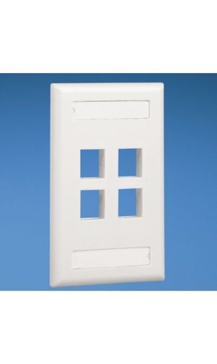 [PNKVE4] PLACA 4 MODULOS VERTICAL EJECUTIVA MARFIL NET KEY (KEYSTONE) NK4FIWY