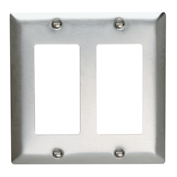 [D04262P] PLACA ACERO INOX DECORATOR 2 GANG P&S SS262