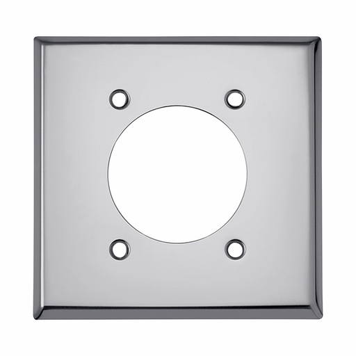 [45068B] PLACA ACERO CROMADO TOMA INDUSTRIAL 30/50A 2 GANG 68-BOX