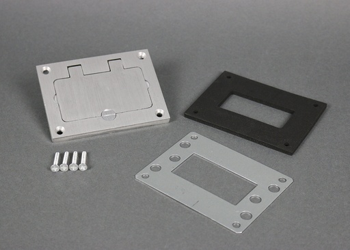 [W06828] PLACA CAJA PISO 880 OMNIBOX 1 GANG GFI  ALUMINIO WIREMOLD 828GFITCAL