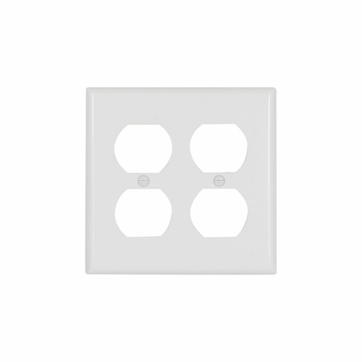 [4502150W] PLACA PLASTICA TOMA FIGURA 8 /APAGADOR DOBLE 2 GANG BLANCO 2150W-BOX