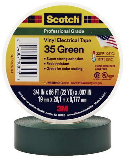 [B1735V] TAPE SCOTCH #35 3/4" X 20M (VERDE)