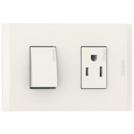 [2132231M] TOMA COMBINADO APAGADOR 1P 15A + TOMA 15A MARFIL NOBILE AF2231EM