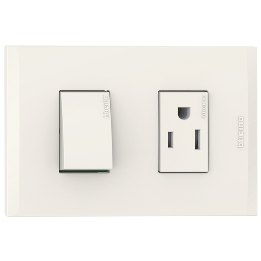 [2132232EM] TOMA COMBINADO APAGADOR 3V 15A + TOMA 15A MARFIL NOBILE AF2232EM