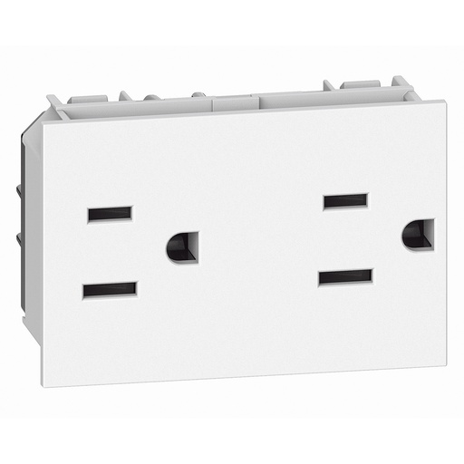 [214KW4188] TOMA DOBLE 2P 3H 15A 125V 3 MODULOS BLANCO LIVING NOW KW4188