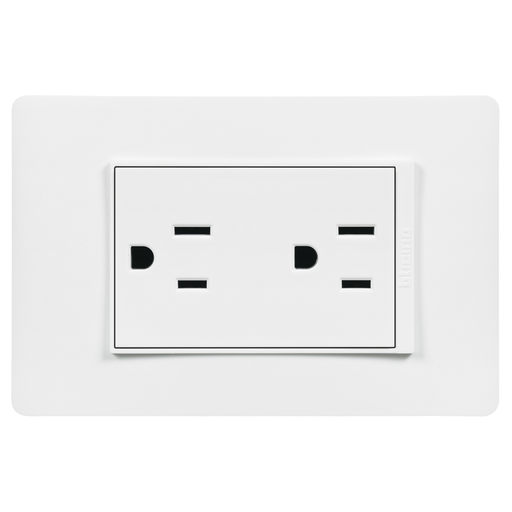 [223PU1228] TOMA DOBLE 2P 3H 15A 125V NEMA 5-15R BLANCO LUZICA PU1228