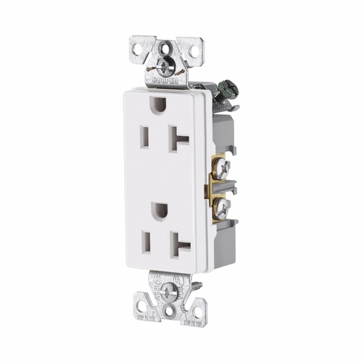 [4506352W] TOMA DOBLE DECORATOR COMERCIAL 2P 20A 125V NEMA 5-20R BLANCO 6352W-BU