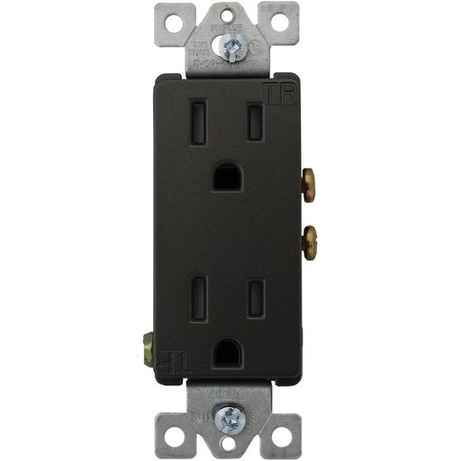[E02107BK] TOMA DOBLE DECOR RESI TR 2P 3H 15A 125V NEMA 5-15R NEGRO TR1107BK