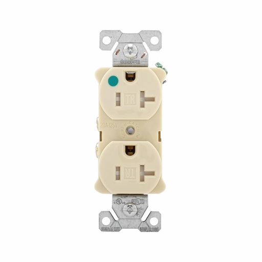 [4508300V] TOMA DOBLE HOSPITAL TR 2P 3H 20A 125V NEMA 5-20R MARFIL AHTR8300V