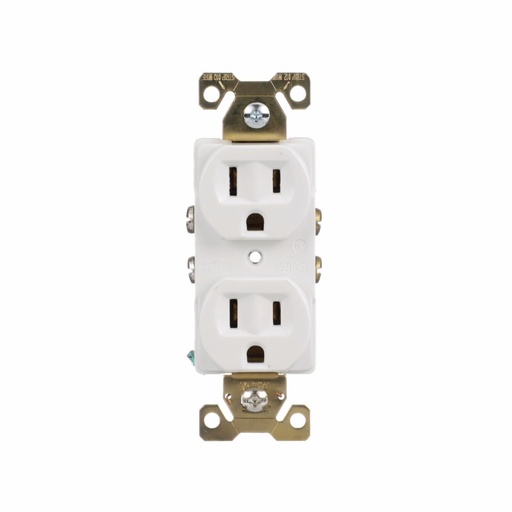 [4505252W] TOMA DOBLE INDUSTRIAL 2P 3H 15A 125V NEMA 5-15R BLANCO  AH5252W