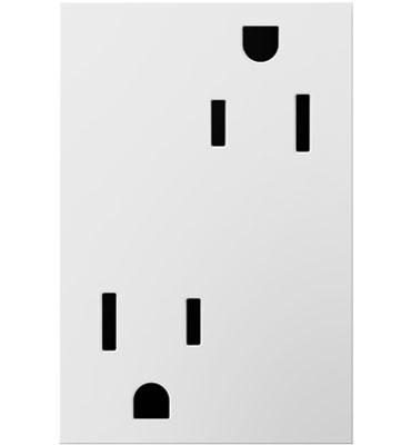 [2213W4] TOMA DOBLE TR 2P 3H 15A 125V 1 GANG+ BLANCO ADORNE ARTR153W4