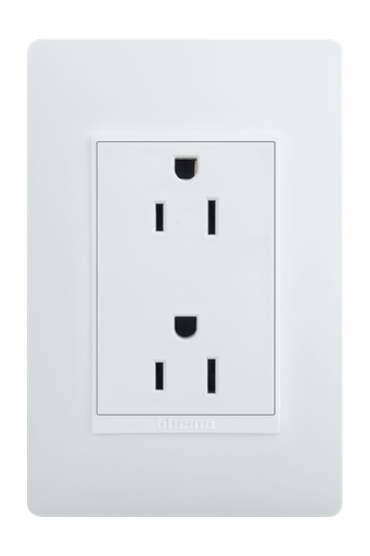 [223PU1228TR] TOMA DOBLE TR 2P 3H 15A 125V NEMA 5-15R BLANCO LUZICA PU1228TR