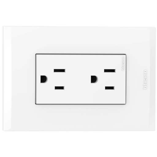 [2132228EB] TOMA DOBLE TR 2P 3H 15A 125V NEMA 5-15R BLANCO NOBILE AF2228TREB