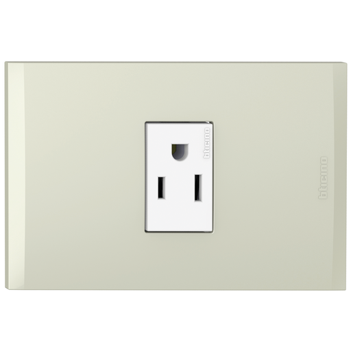 [2132135CH] TOMA SENCILLO 2P 3H 15A 125V NEMA 5-15R CHAMPAGNE NOBILE AF2135EBCH