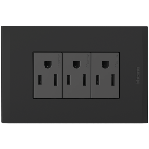 [2132335NG] TOMA TRIPLE 2P 3H 15A 125V NEMA 5-15R NEGRO NOBILE AF2335EANG